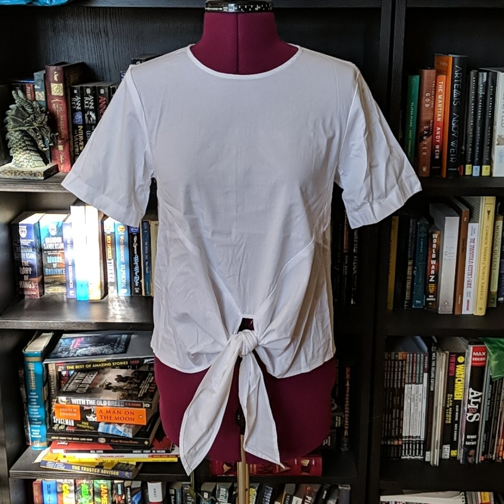 White Aqua Tie Shirt